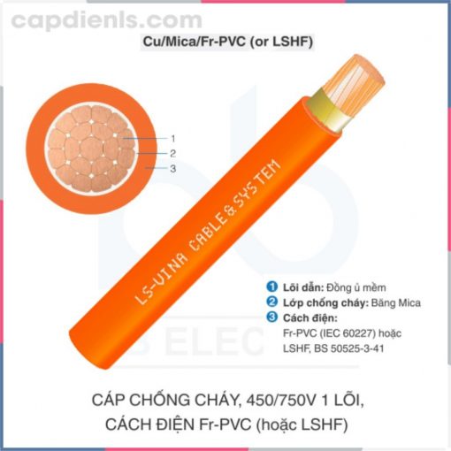 Cáp chống cháy 450/750V 1c Cu/Mica/Fr-PVC (LSHF) LS VINA capdienls.com