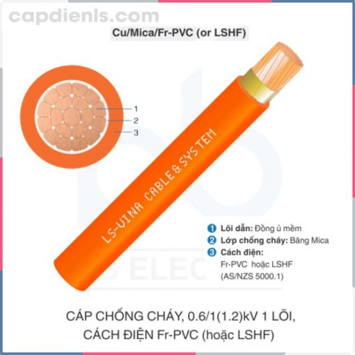 Cáp chống cháy 0.6/1(1.2)kV 1c Cu/Mica/Fr-PVC (LSHF) LS VINA capdienls.com