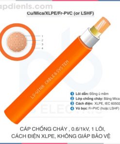 Cáp chống cháy 0.6/1kV 1c Cu/Mica/XLPE/Fr-PVC (LSHF) LS VINA