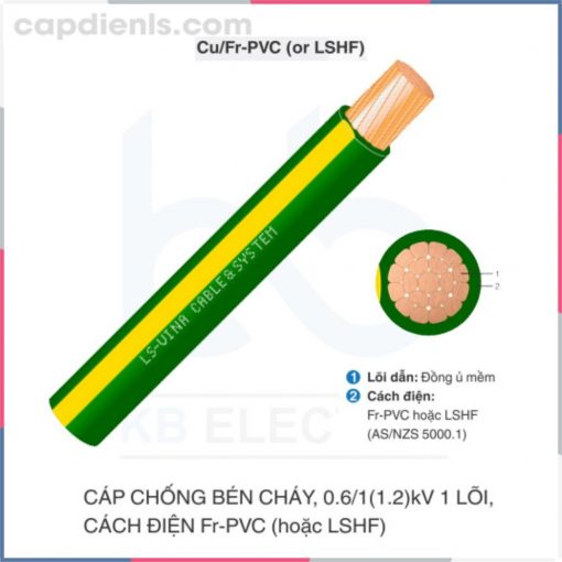 Cáp chống bén cháy LS VINA 0.61(1.2)kV 1c Cu_Fr-PVC (LFSH)