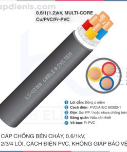 Cáp chống bén cháy LS VINA 0.6_1kV 2_3_4c Cu_PVC_Fr-PVC -capdienls.com